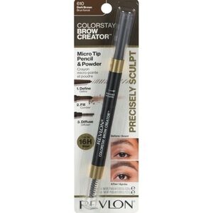Revlon ColorStay Brow Creator Micro Tip Pencil and Powder - 610 Dark Brown NIB